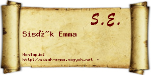 Sisák Emma névjegykártya