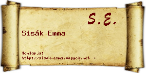 Sisák Emma névjegykártya